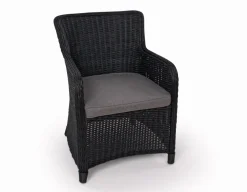 Rio Sort Cafesæt m/2 spisestole - Ø 70 cm - m/vandafv. hynder