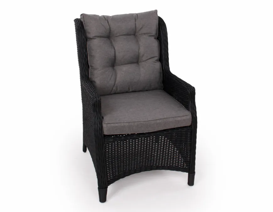 Rio Sort Havemøbelsæt m/6 loungestole - 94x210 cm - m/vandafv. hynder