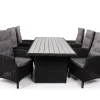 Rio Sort Havemøbelsæt m/6 pos stole - 94x210 cm - m/vandafv. hynder
