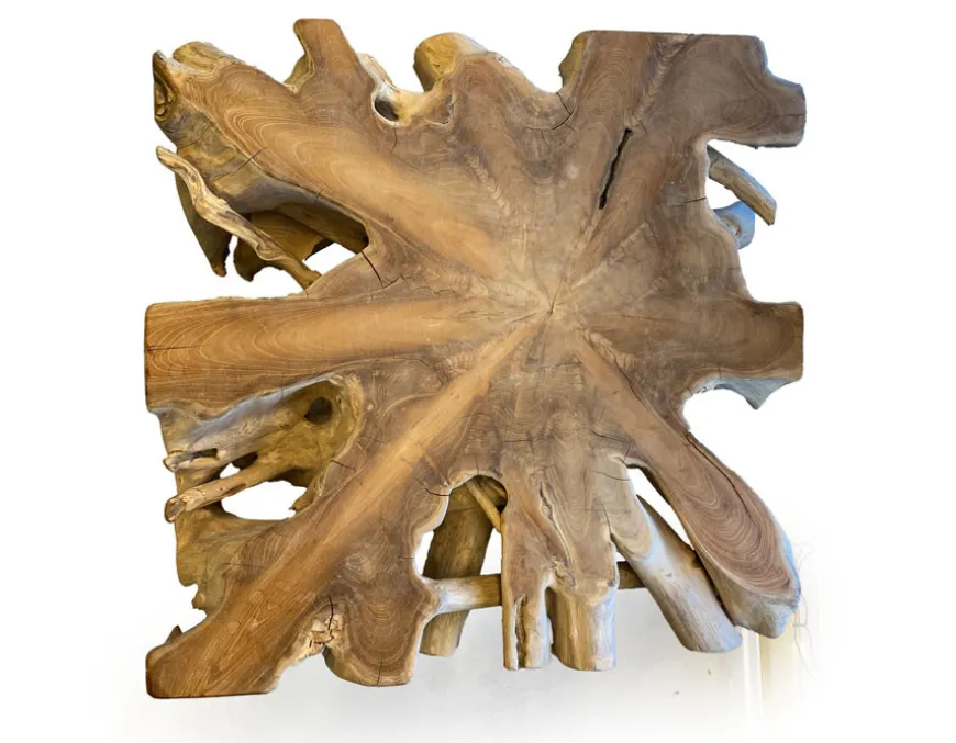 Rodbord - 80x80 cm - Teak