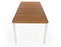 Ronja Havebord - 90x200 cm - Hvid/teak