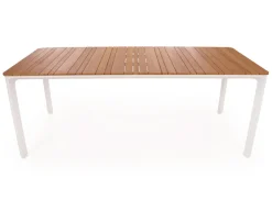 Ronja Havebord - 90x200 cm - Hvid/teak