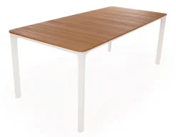 Ronja Havebord - 90x200 cm - Hvid/teak