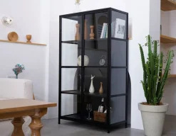 Ærøskøbing Vitrineskab i Metal - 90x40x160 cm - Sort