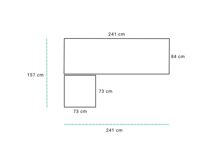 Sala modul loungesæt med chaiselong m/vandafv. hynder