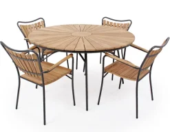 Samsø 130 cm. Sæt med 4 stole - Grå