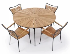 Samsø 130 cm. Sæt med 4 stole - Grå