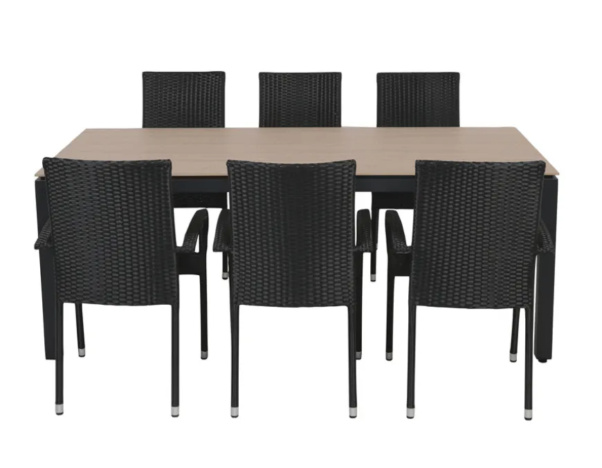 Selma Geneve Havemøbelsæt - 100x200 cm - Antracitgrå