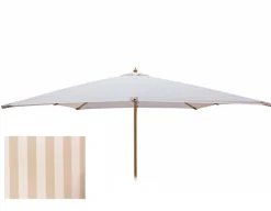 Signe Markedsparasol 3x3 Meter - Hvid/Beige Stribet