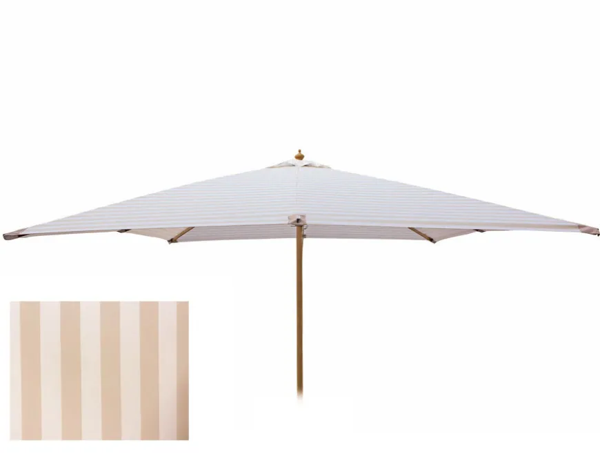 Signe Markedsparasol 3x3 Meter - Hvid/Beige Stribet