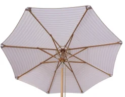 Signe Parasol Ø 2,5 meter m/tilt - Hvid/Beige Stribet