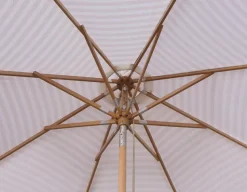Signe Parasol Ø 2,5 meter m/tilt - Hvid/Beige Stribet