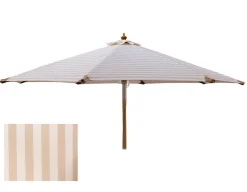 Signe Parasol Ø 3 meter m/tilt - Hvid/Beige stribet
