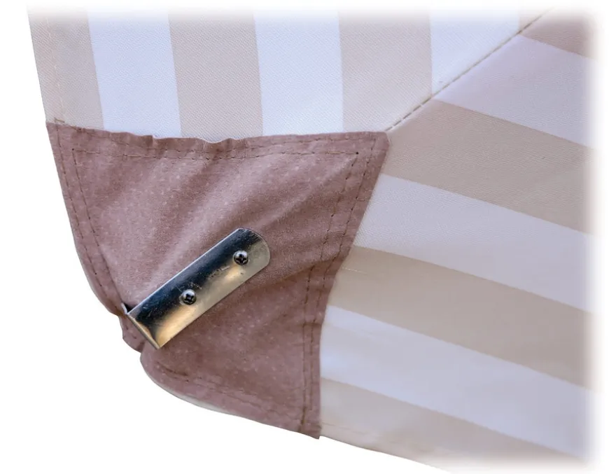 Signe Parasol Ø 3 meter m/tilt - Hvid/Beige stribet