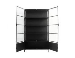 Skærbæk Vitrineskab i Metal - 110x40x190 cm - Sort