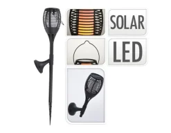 Solar LED-fakkel, 3-i-1, Ø:12 x H: 78 cm