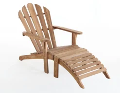 Teak Adirondackstol m/skammel