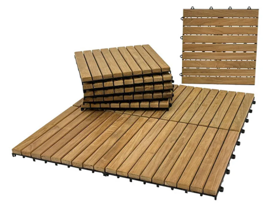 Teak Gulvfliser - Kerneteak