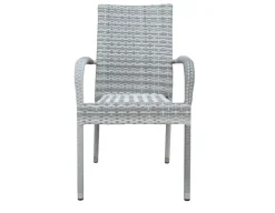 Tina Geneve Havemøbelsæt m/6 stole - Ø152 cm - Gråhvid