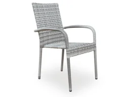 Tina Geneve Havemøbelsæt m/6 stole - Ø152 cm - Gråhvid