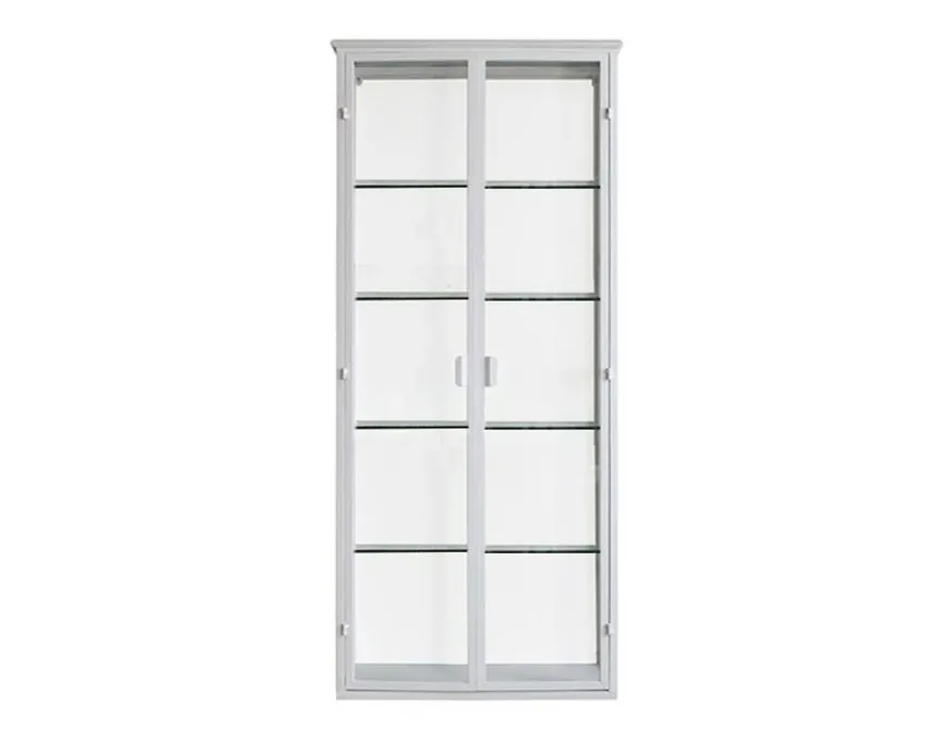 Vordingborg Væghængt Vitrineskab i Metal - 70x25x160 cm - Hvid